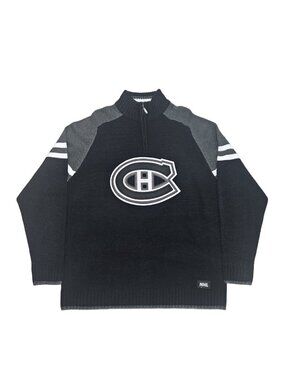 Montreal Canadiens Ilanco NHL Quarter Zip Sweater Men's L NWT